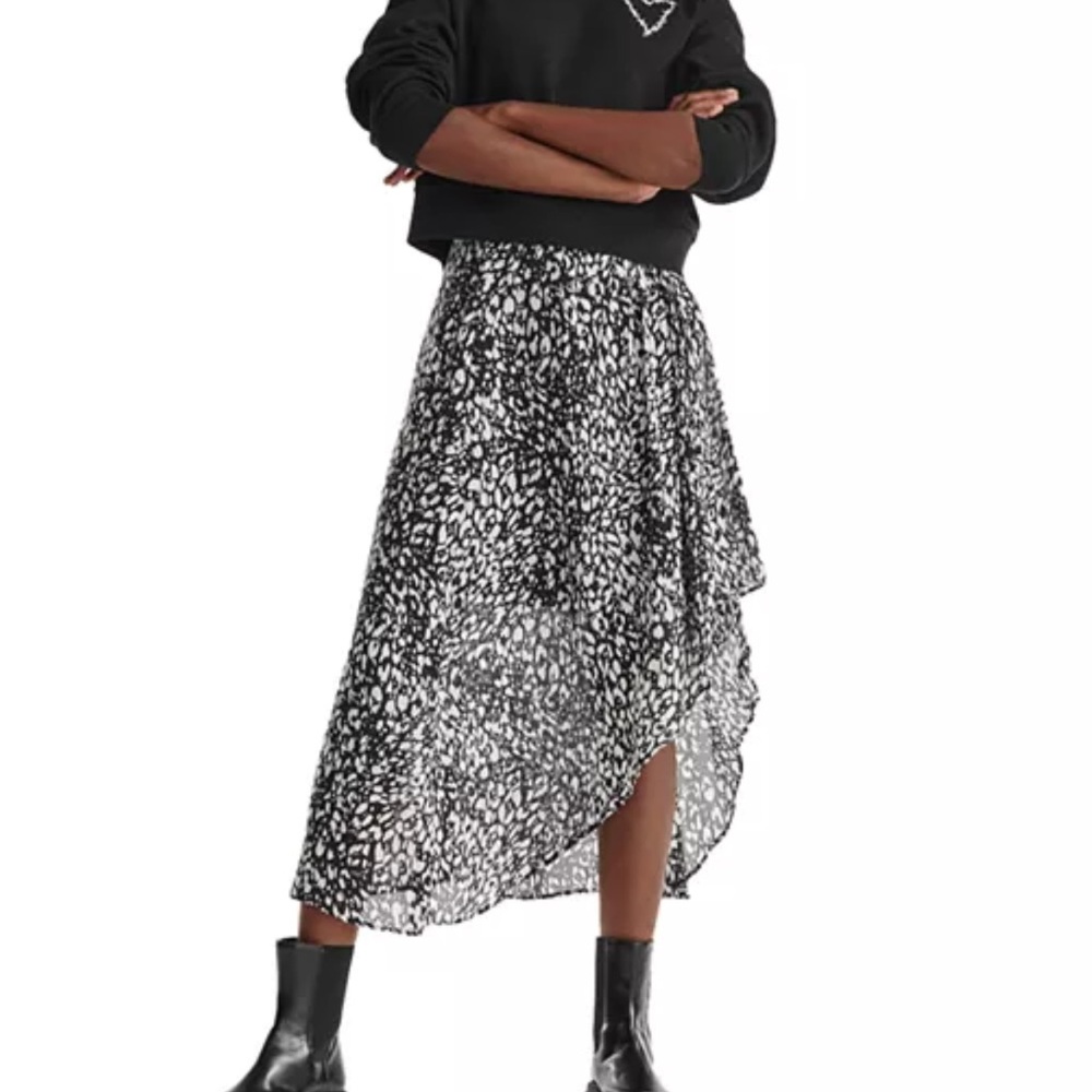 The Kooples animal print asymmetrical skirt